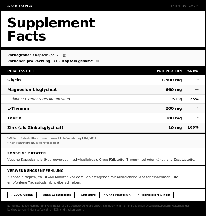 Evening Calm – Für ruhige Abende ohne Melatonin